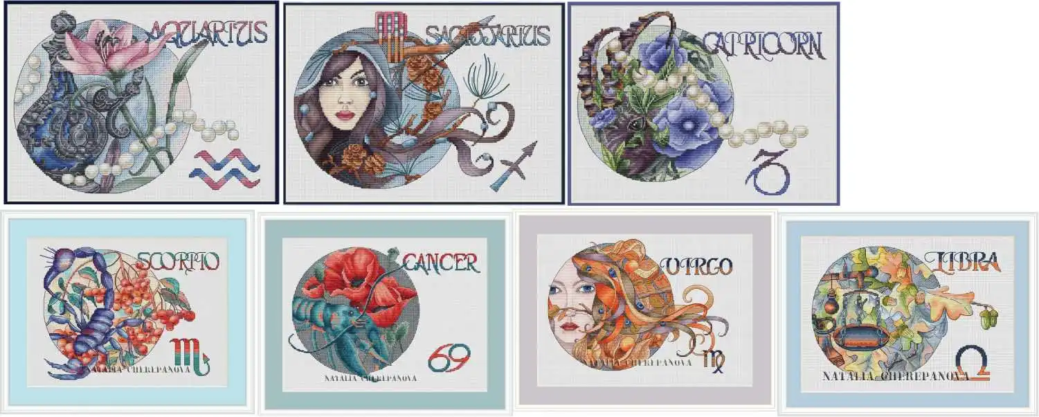 

Качественные красивые наборы для вышивки счетным крестом, вышитые украшения для дома, зодиак