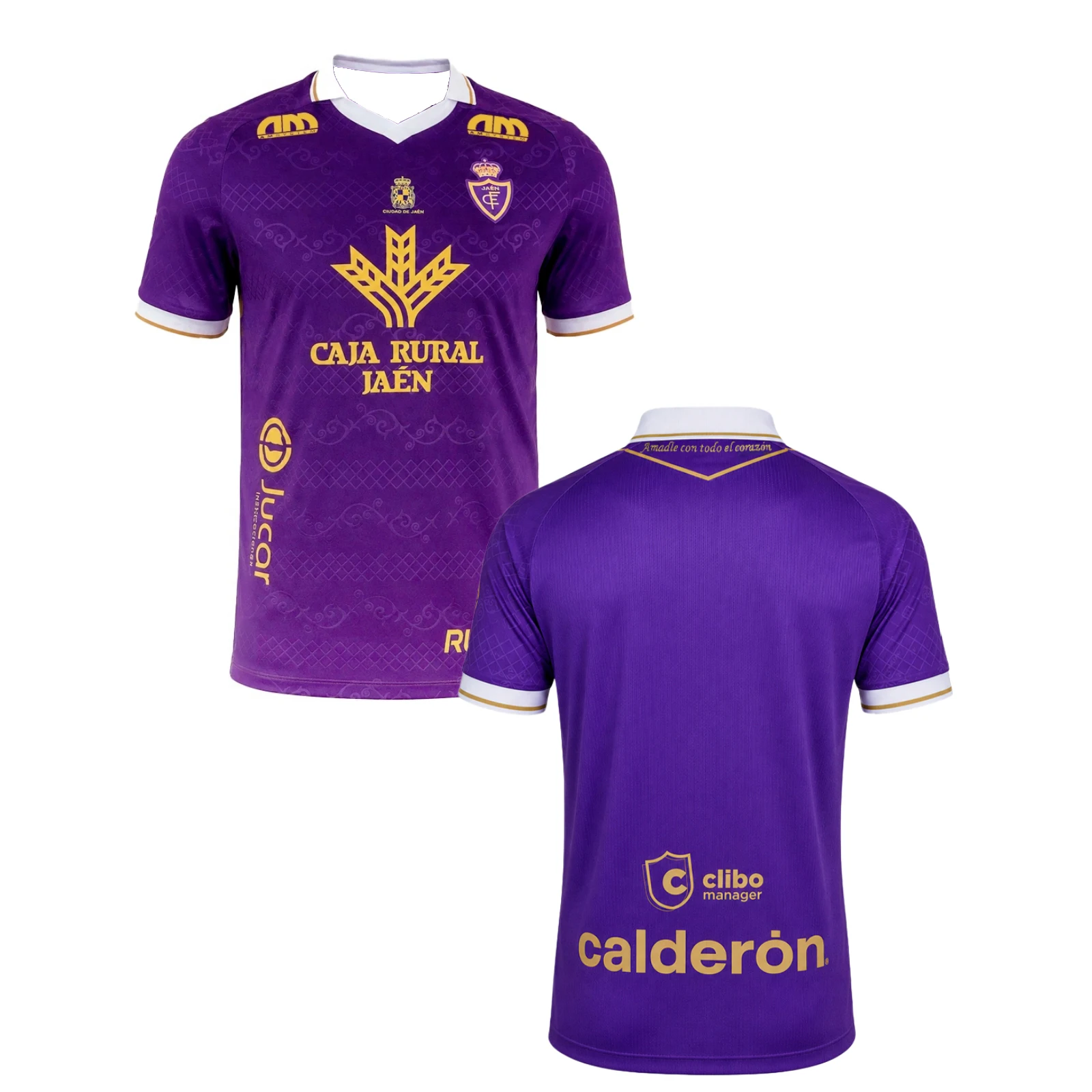 2026-27 3D Printed Adult Athleisure T Shirt Real Jaén Soccer Away Jersey Breathable Quick-dry Soft Comfy V-neck Polo Family Tee