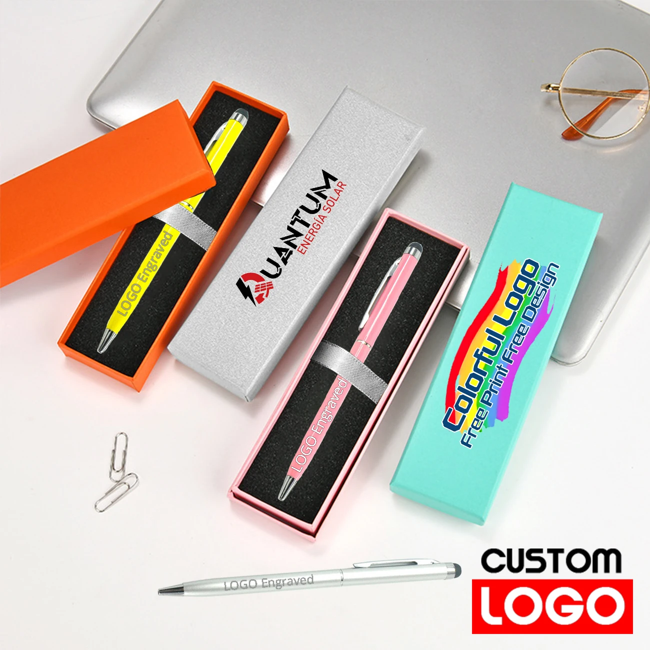

Free Customization Ballpoint Pen Box Set LOGO Printing Box Gift Text Engraving Metal Pen Business Office Writing Stationery