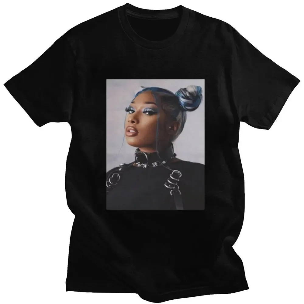 Rapper Megan Thee Stallion Print T Shirt Men Women Hip Hop Vintage Fashion Tshirt Pure Cotton o-neck T-shirt Streetwear Male