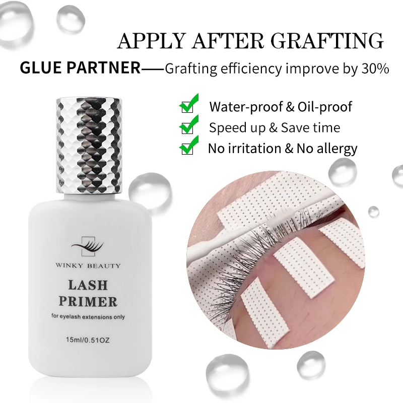 Winky Beauty Eyelash Extensions Glue Primer for Lash Application From South Korea 15ml Fixing Agent Lashes Glue Makeup Tools