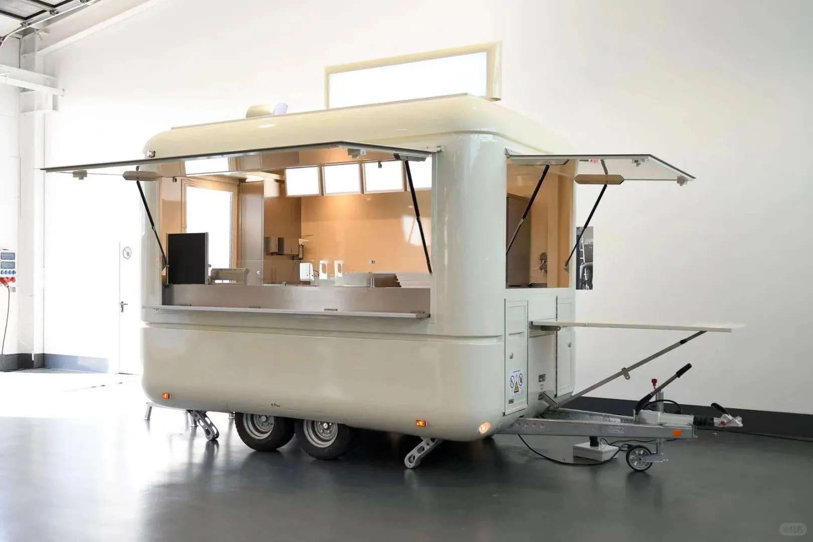 

Modern Black Food Truck with LED Menu Board, Ideal for Coffee, Ice Cream, and Fast Food Brands