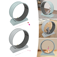 Cat Running Wheel Silent Cat Exercise Wheel Treadmill with Safety Protection Device Suitable for Indoor Cat Exercise Blue, Gray