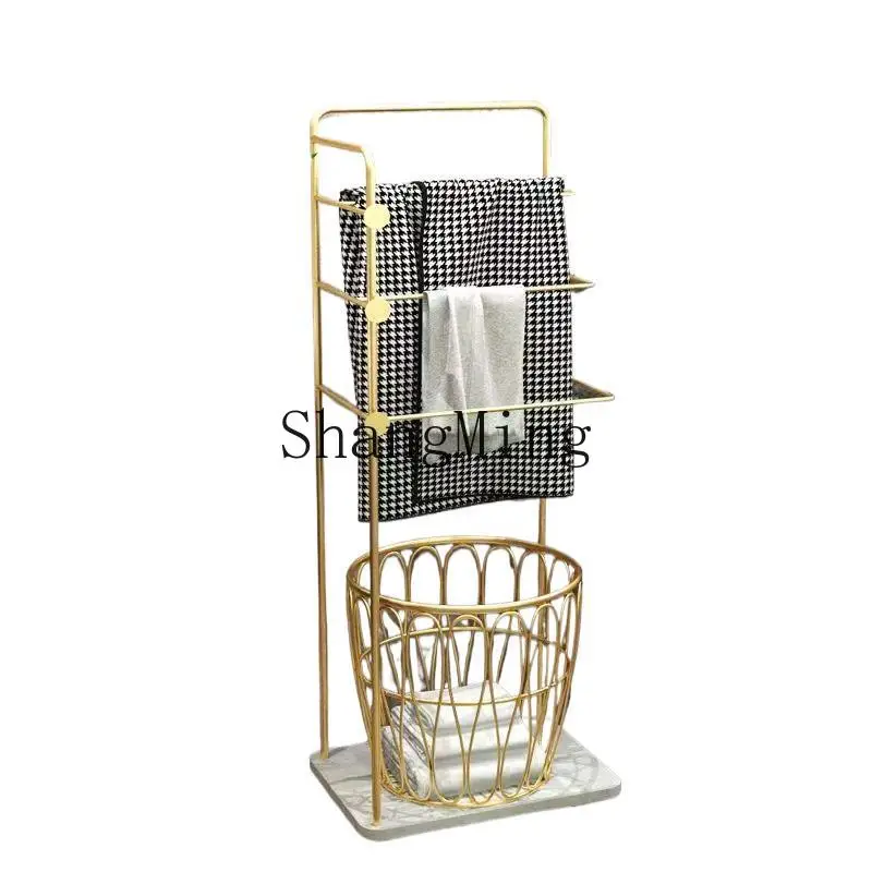 

DSA light luxury bath towel rack, high-end bathroom rack, floor-to-ceiling modern wrought iron simple bathroom towel rack