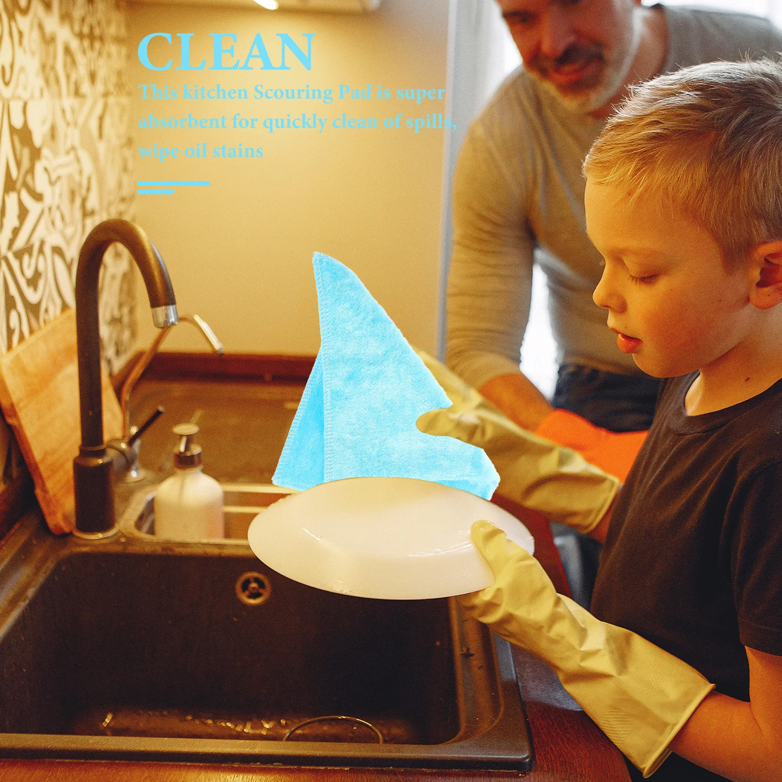 

Wood Fiber Non-Slip Scouring Pad Non-Scratch Kitchen Dish Cleaning Cloth Super Absorbent Easy Clean Lightweight Dishwashing