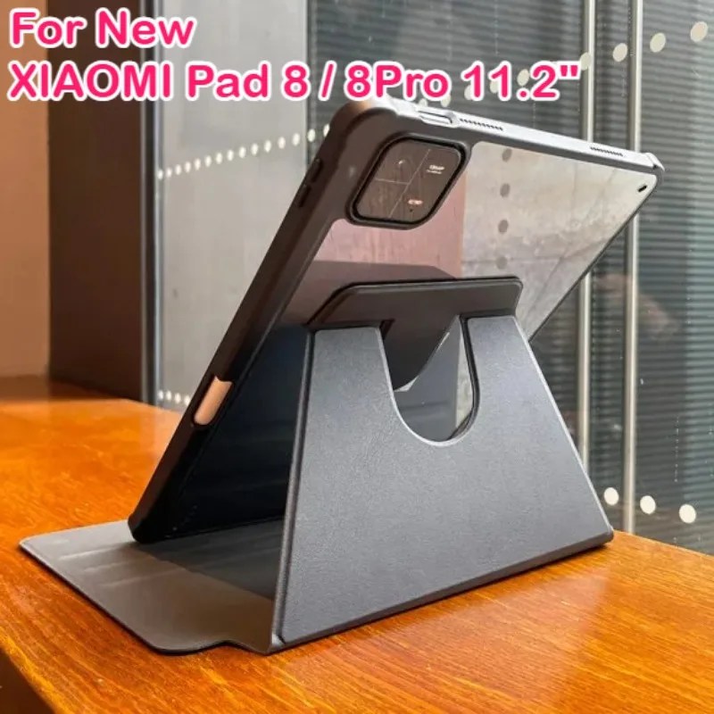 360 ° Rotation Acrylic Case For Xiaomi Pad 8 / 8 Pro 11.2 2025 7 5 6 Pro Mini 8.8 Redmi Pad 2 SE 11 8.7 K Pad 8.8 Pen Slot Funda
