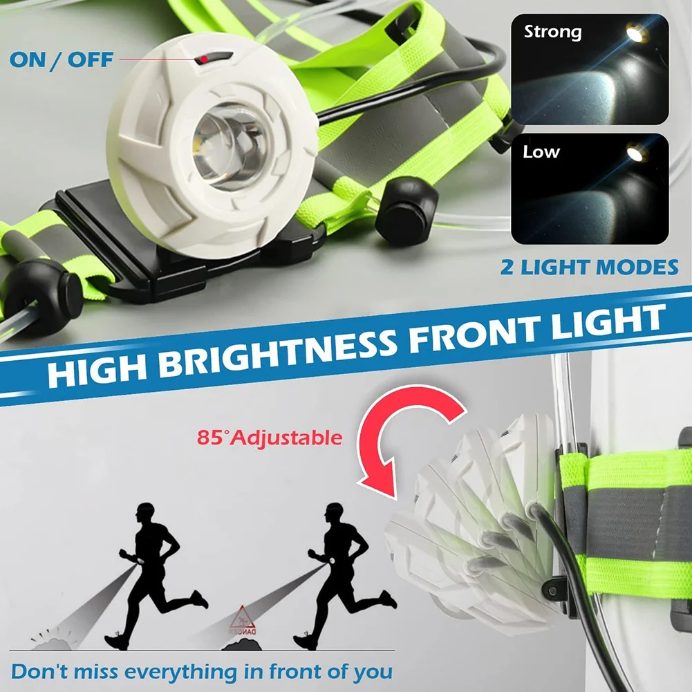 LED Reflective Running Vest,Multicolor Lights USB Rechargeable Reflective Gear for Men/Women Running Walking Cycling