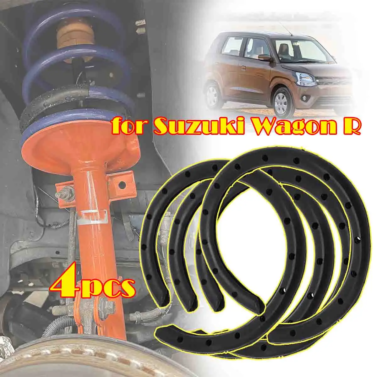 

4pcs for Suzuki Wagon R Rubber Car Coil Springs Shock Absorber Front Rear Lower Suspension Protector Assisters Spacers Sleeve