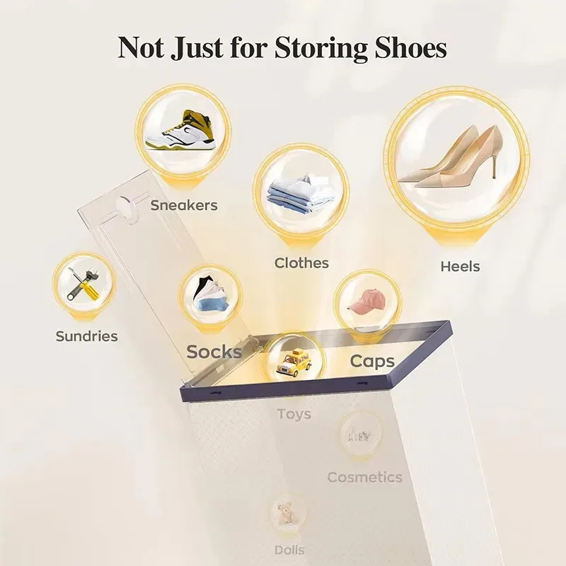 3/6/12pcs Shoe Storage Boxes Clear Stackable Shoe Boxes Storage Organizers Magnetic Door Fit Size Plastic Sneaker Containers image 5