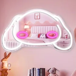 Sanrio Cinnamoroll Mirror Neon Children's Room Decorative Light Ambient Light Gift Acrylic Panel led Neon Wall Decor Night Light