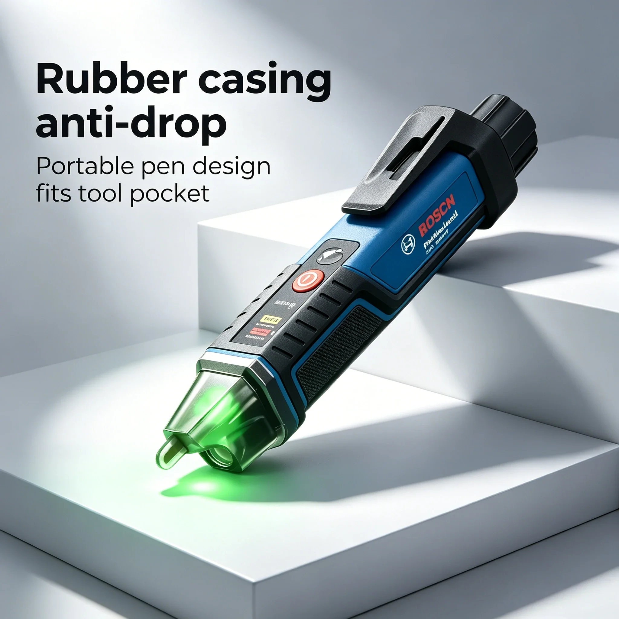 Bosch Professional GVD 1000-17 Probador de Voltaje Sin Contacto, Herramienta de Prueba Eléctrica Resistente al Agua y al Polvo con Clasificación IP67