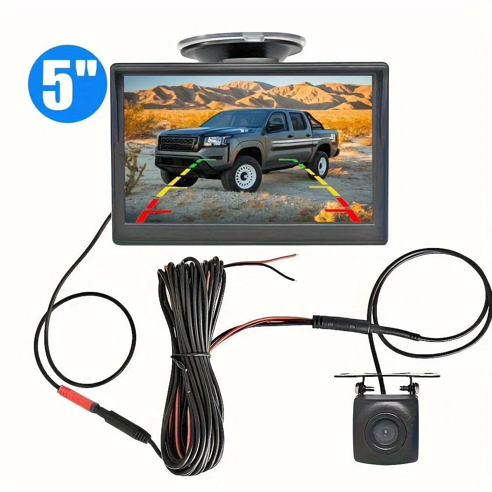 

5" Monitor Backup Camera Wired Car Rear View HD Parking System Night Vision