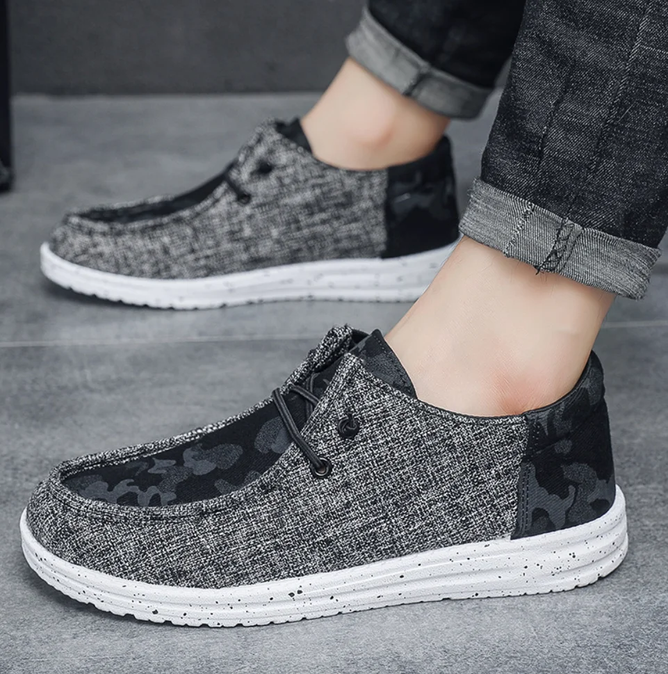 2025 Scarpe casual da uomo in tela Mocassini da uomo Slip on traspiranti Scarpe vulcanizzate da uomo Scarpe da guida Taglie forti 48 Scarpe da passeggio