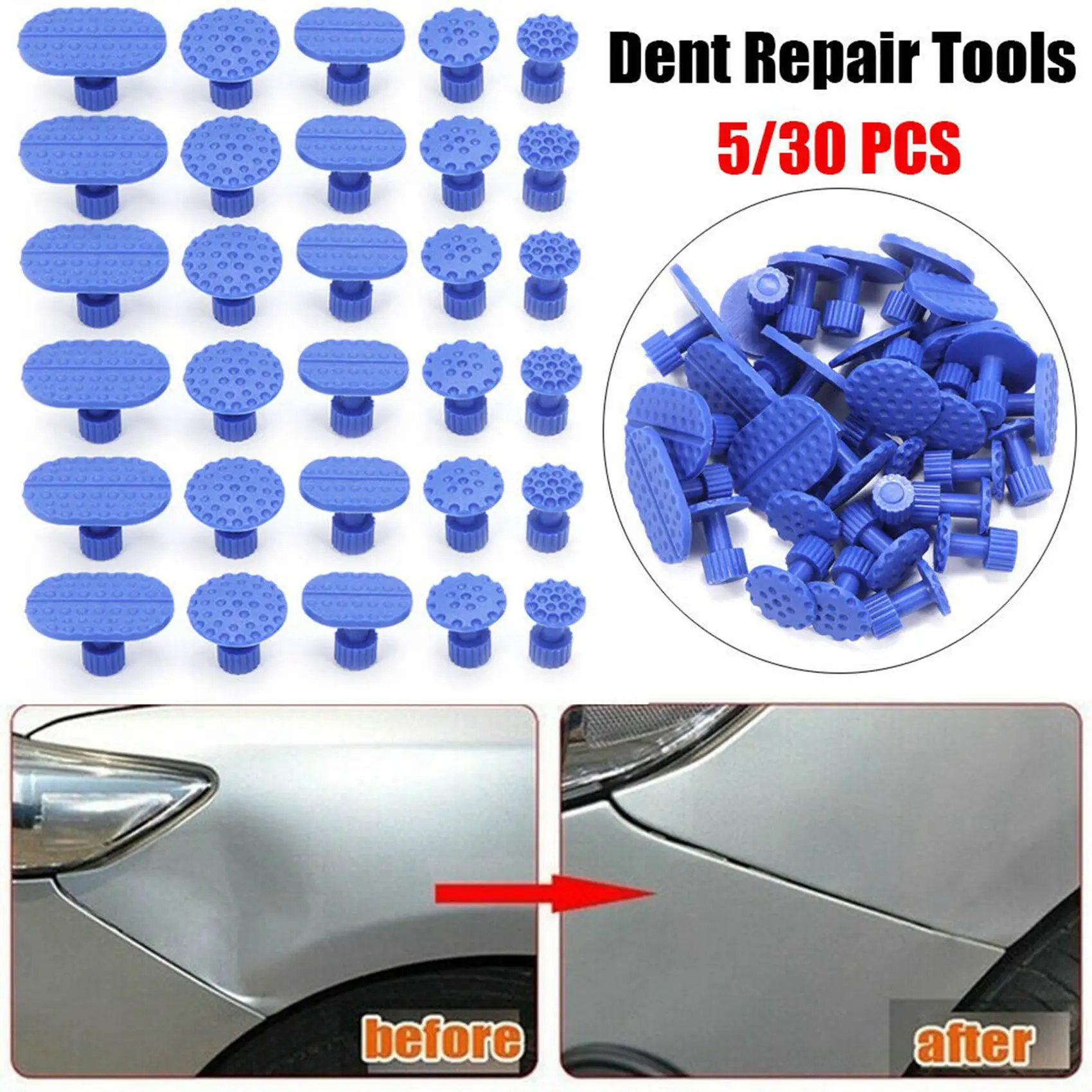 AS60-180 Pcs Puller Tabs Paintless Dent Repair Tabs Glue Pulling Tabs Kit For Small Dent
