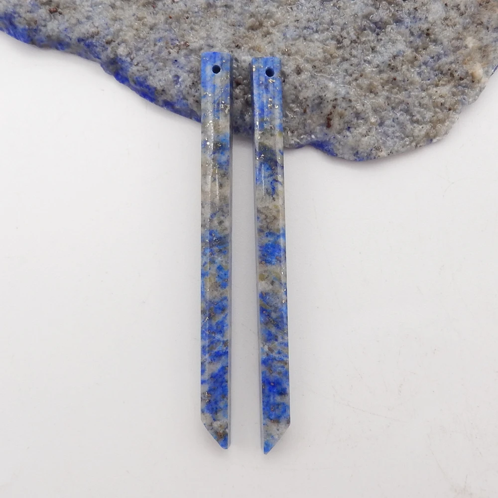 Natural  Lapis Lazuli Long-shape Earring Beads For Womens,Gift DIY Semiprecious Stone Jewelry Accessories