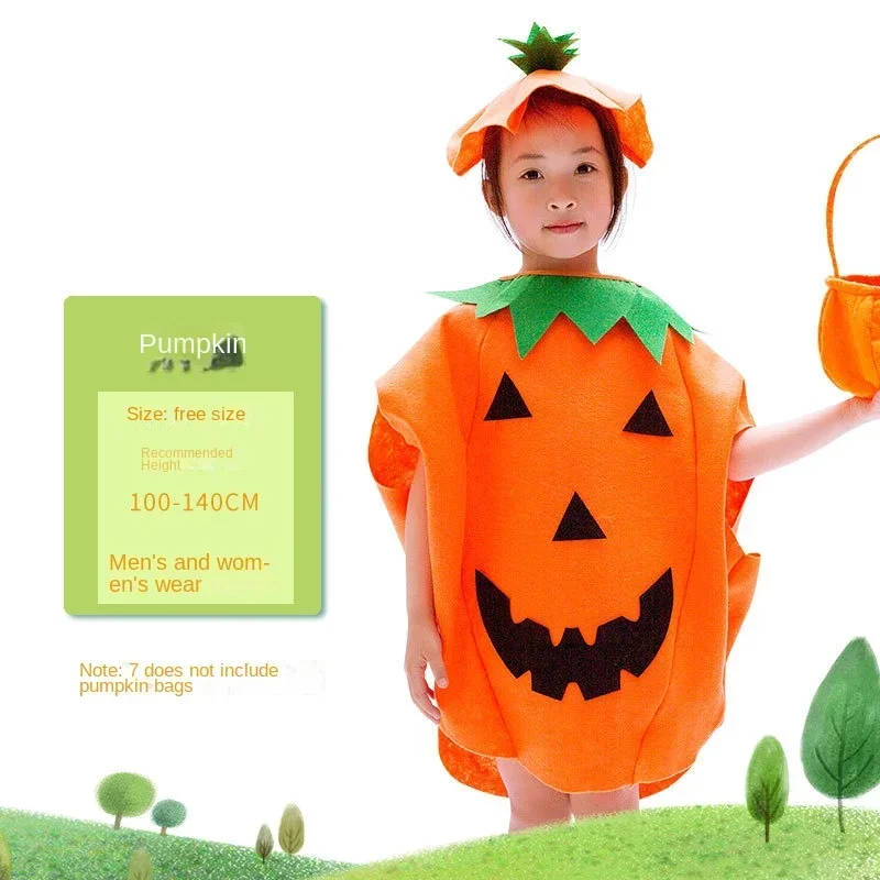 Kindergarten Performance Fashion Show Halloween Pumpkin Stage Costume Children\'s Day Fruit Costume Vegetable