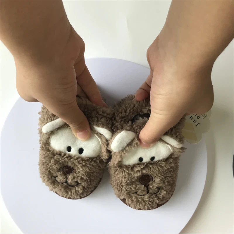 Winter Warm Cartoon Infants (0-1 Years) Indoors Anti-slip House Slippers Baby Lightweight Room Shoes