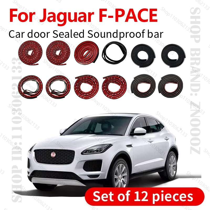 

Для Jaguar F-PACE уплотнительная лента для двери автомобиля, резиновая двухслойная уплотнительная защита, звукоизоляционная лента, пылезащитная уплотнительная лента, набор из 12 шт.