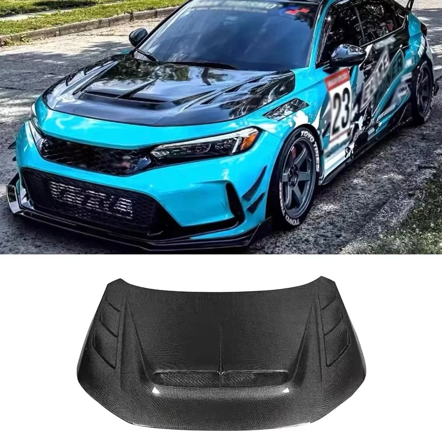 

VRS Style Carbon Fiber Front Hood forHonda Civic Type R FL5 Hatchback Front Vented Hood Bonnet Cover Car Bodykit