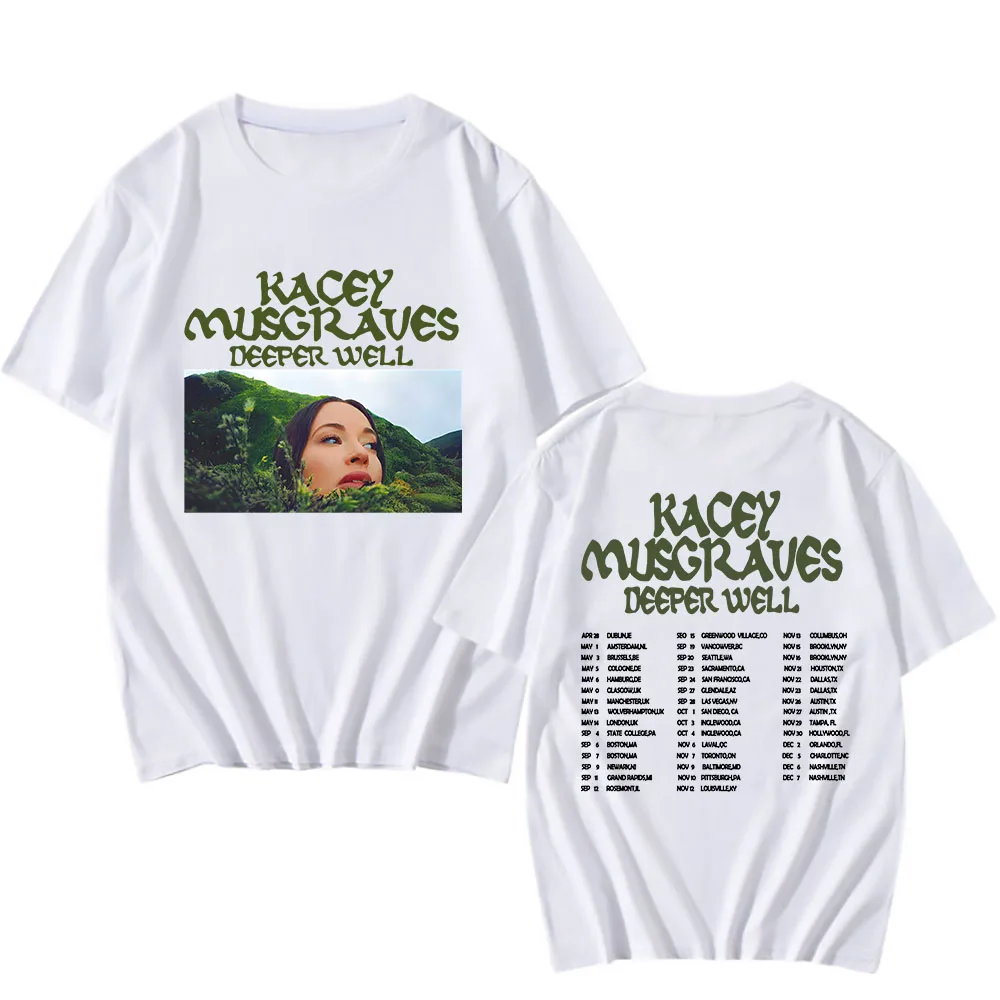 Kacey Musgraves Deeper Well World Tour T-shirts High Quality Comfortable Cotton Tee-shirt Summer Round Neck Mens Tshirts Hombre