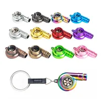 High Quality Car Whistle Sound Keychain Sleeve Bearing Spinning Zinc Alloy Auto Part Toy Turbine Turbocharger Key Chain Key Ring