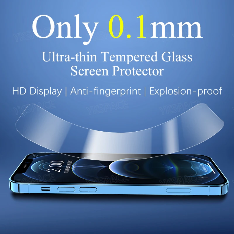 Ultra thin 0.1mm 9H Anti Fingerprint Screen Protector Tempered Glass for iPhone 15 14 13 12 mini 11 Pro X XS MAX XR 6S 7 8 Plus