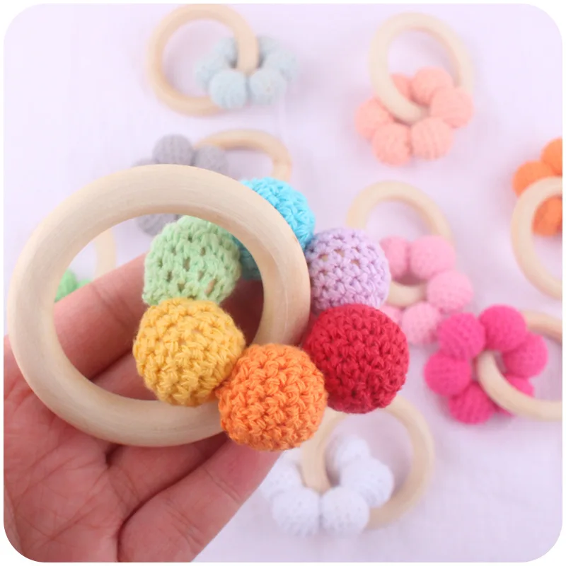 ABCPICK New baby products Hemu teething rubber wristband, baby yarn beads, flower shaped toy, grinding teeth stick Care Chew Toy