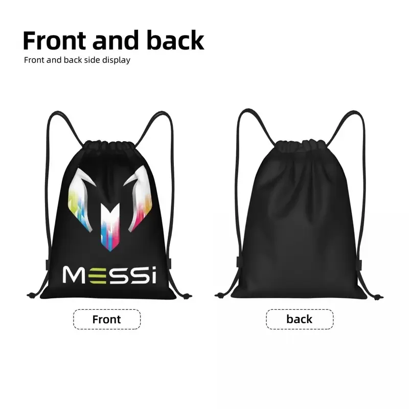 Custom Messis 10 soccer football drawstring backpack women men gym sport sackpack portable shopping bag sack