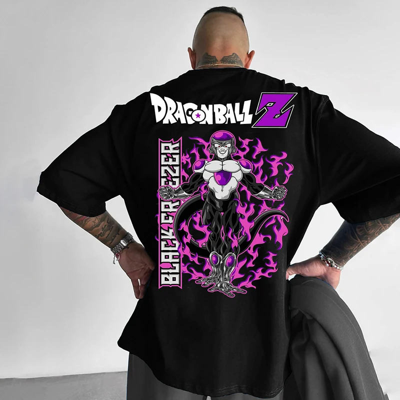 

Dragon Ball Frisa Riman Printed Pure Cotton Loose Large Size T-Shirt Cartoon Men's and Women's Short Sleeves