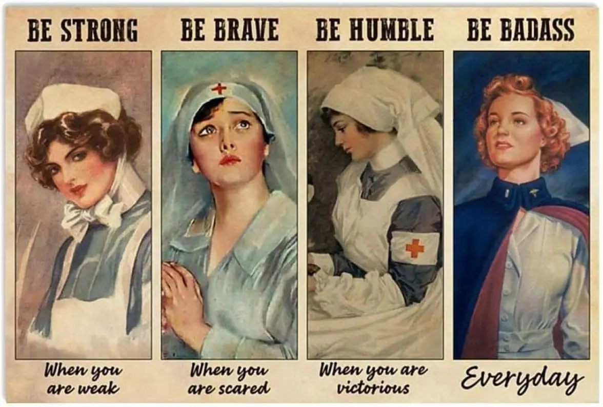 Nurse Strong When You Are Weak Be Brave Be Humble Be Badass Everyday Retro Metal Tin Signs Vintage Aluminum Sign For