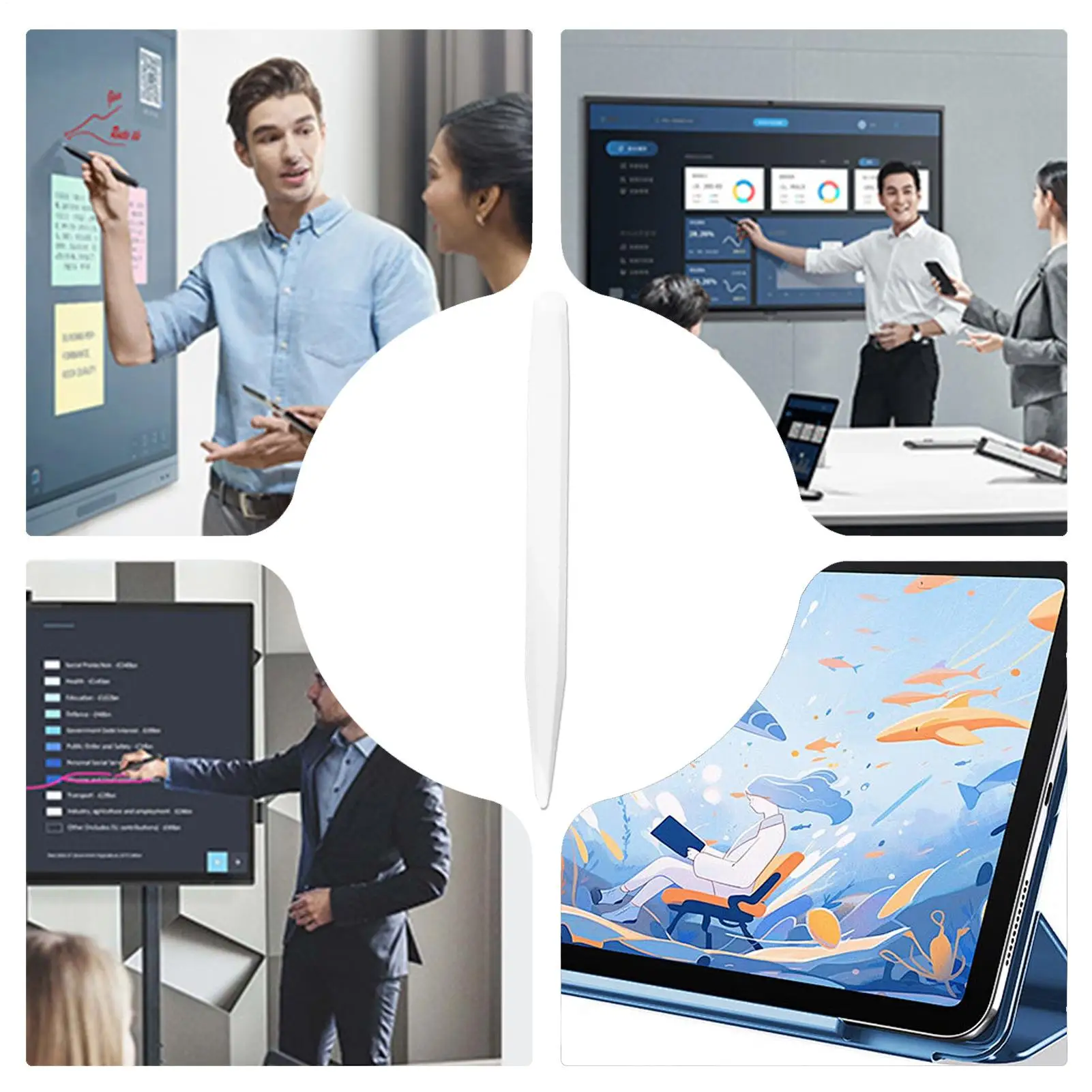 

Tablet Pen High Precision Double Head Smart Phone Touch Pen With Pressure Sensor For Drawing Artistic Note-Taking Presentation