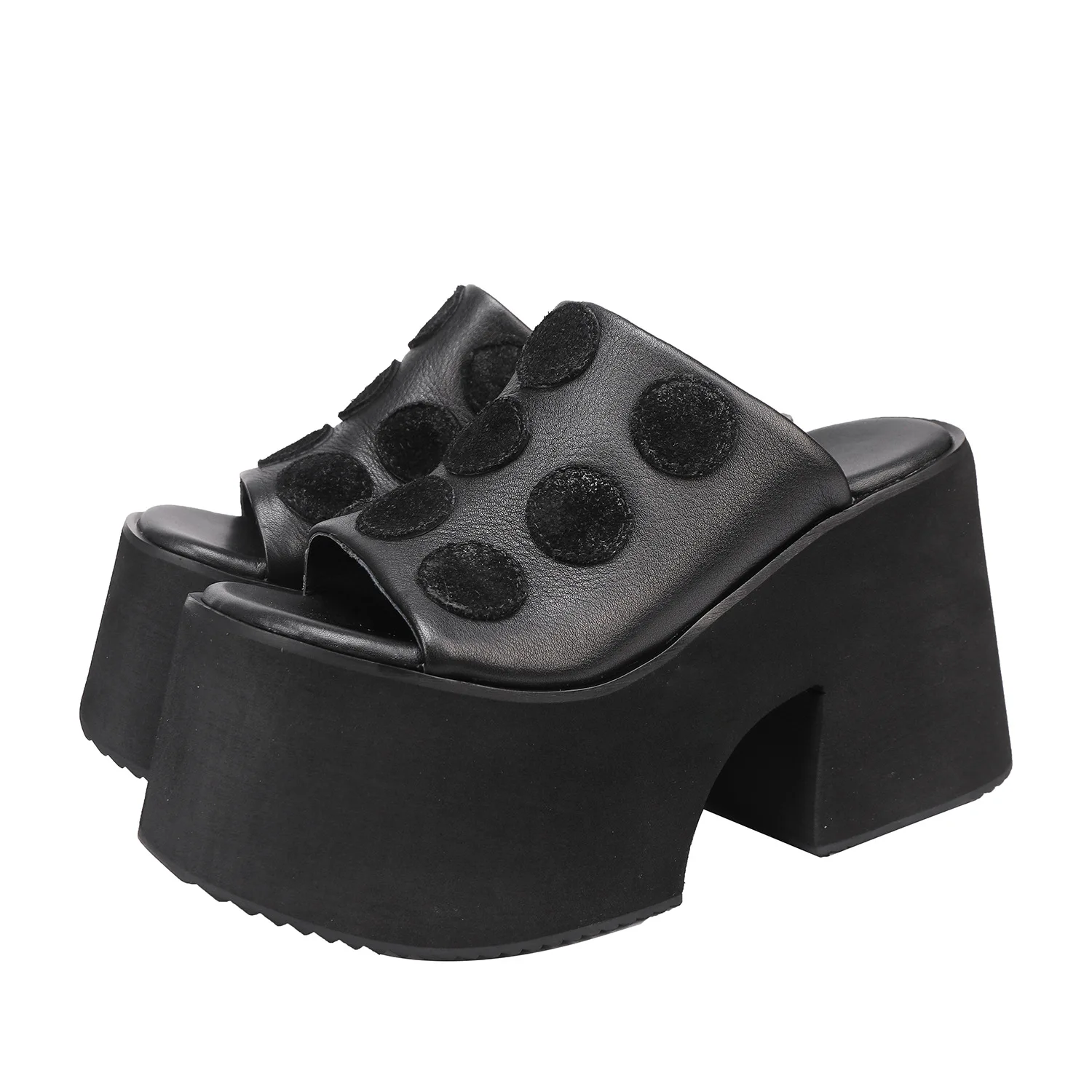 

Women's Shoes FashionableSuper High Heels Outdoor Slipper 2025Summer NewGenuine Leather Thick Soled Lightweight Women's Sandals