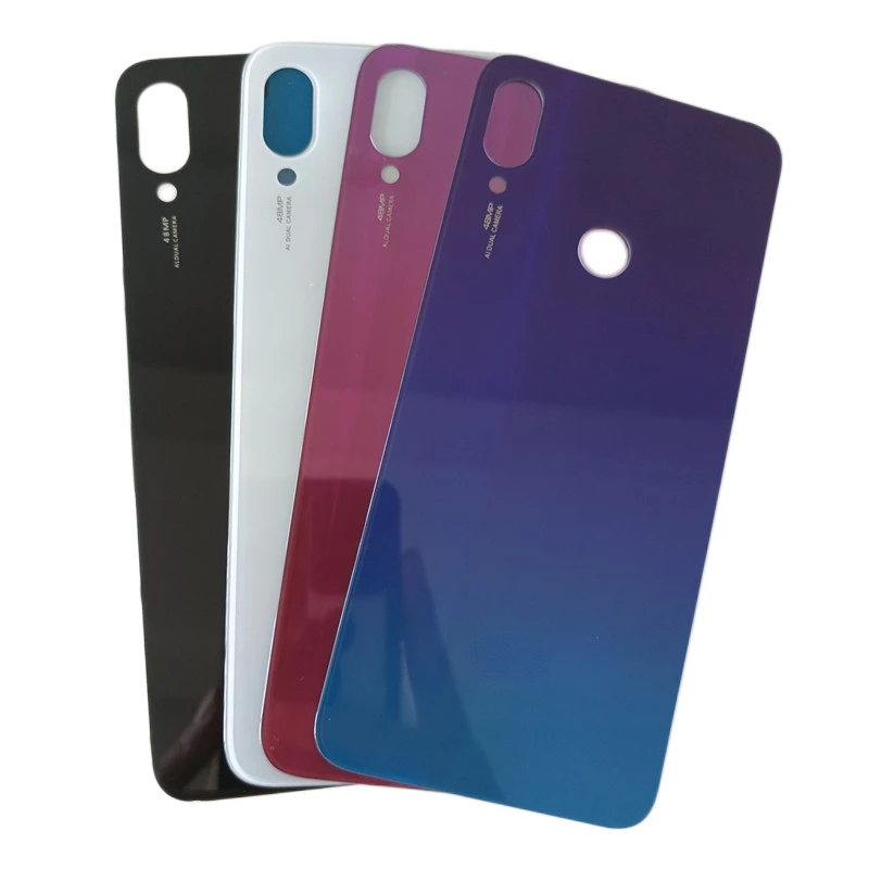 Coque arrière en verre 3D pour Xiaomi Redmi Note 7 / Note 7 Pro, couvercle de batterie, boîtier de remplacement