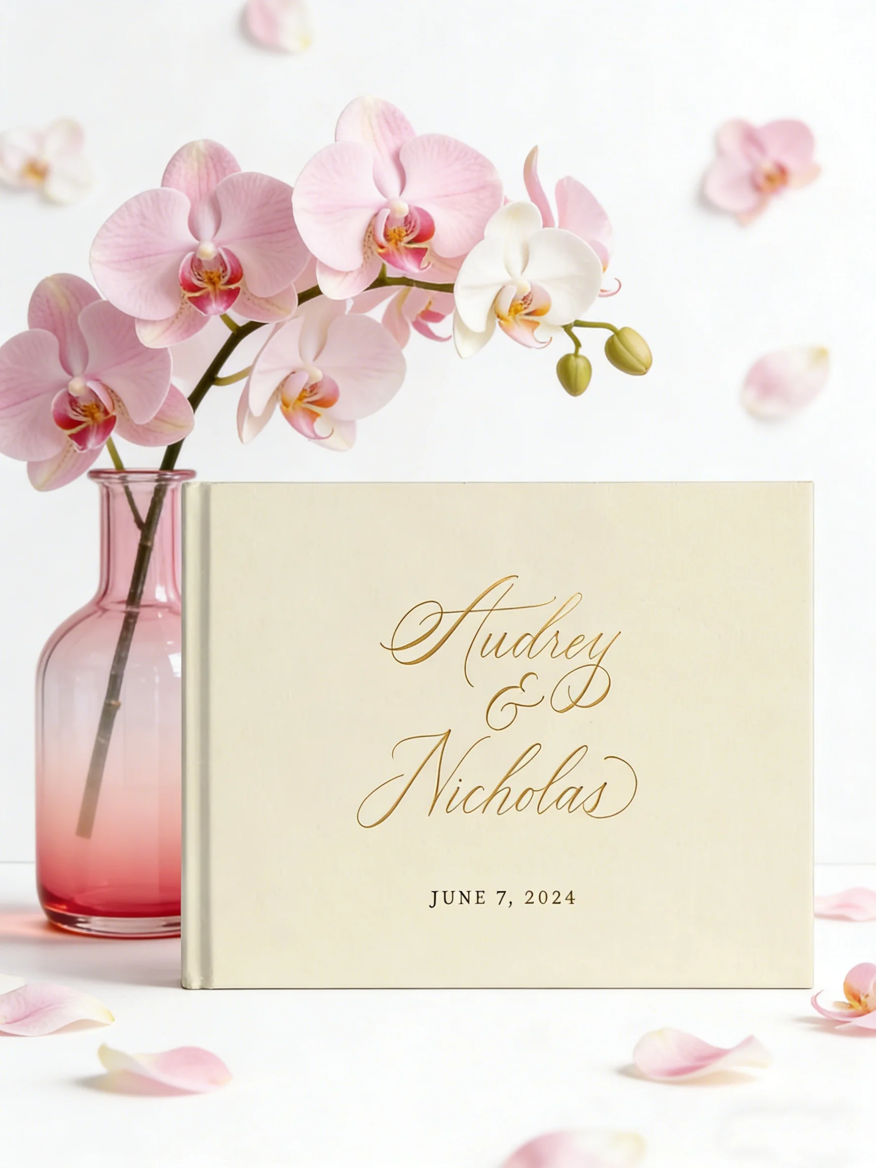 

Свадебная книга для гостей с персонализированной надписью, стильная фотокнига, памятная книга пожеланий для свадебного торжества, подарок на девичник или помолвку.