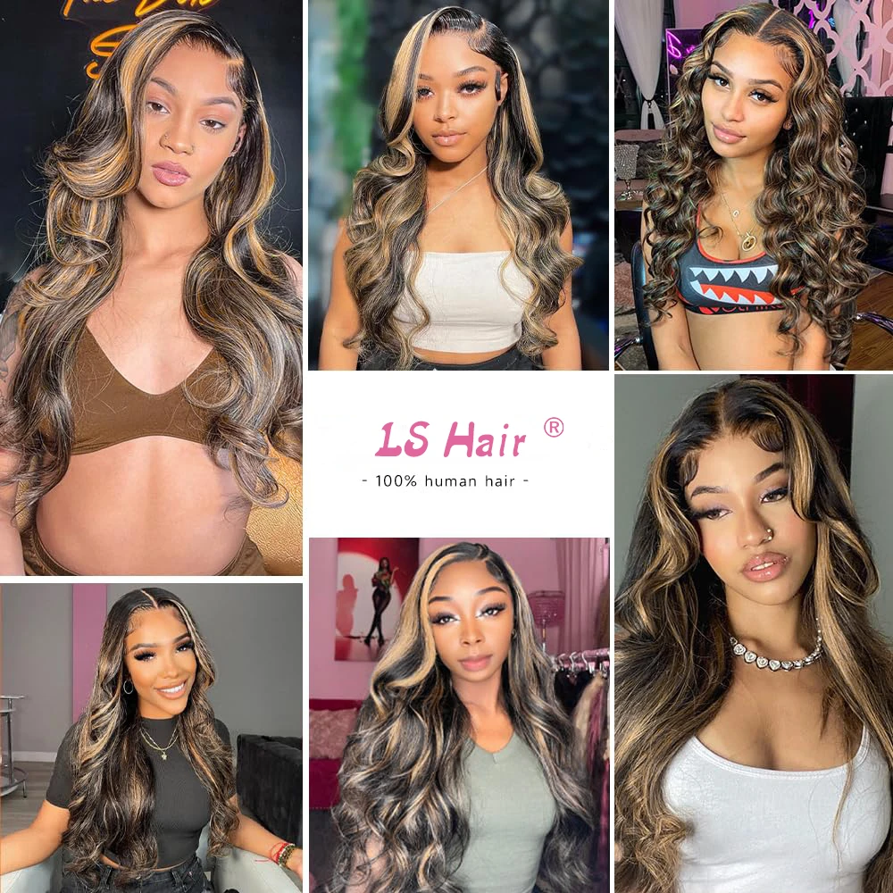 32 Inch Body Wave 1B/27 Highlight 13x6 Lace Frontal Wigs Human Hair Wig Brazilian 200 Density Colored Ombre Lace Wig For Women image 5