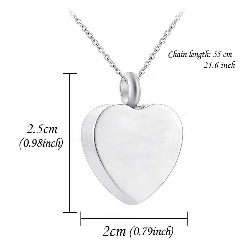 Personalized Heart Urn Necklace for Ashes, Custom Engraving Photo & Text Cremation Jewelry for Ashes Keepsake Memorial Pendant