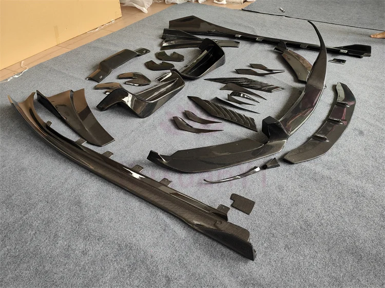 EB نمط ألياف الكربون الجبهة الشفاه الجانب تنورة الناشر الخلفي حافة الخلفي سبويلر المصد الأمامي ل 2014-2019 BMW I8 طقم الجسم #4