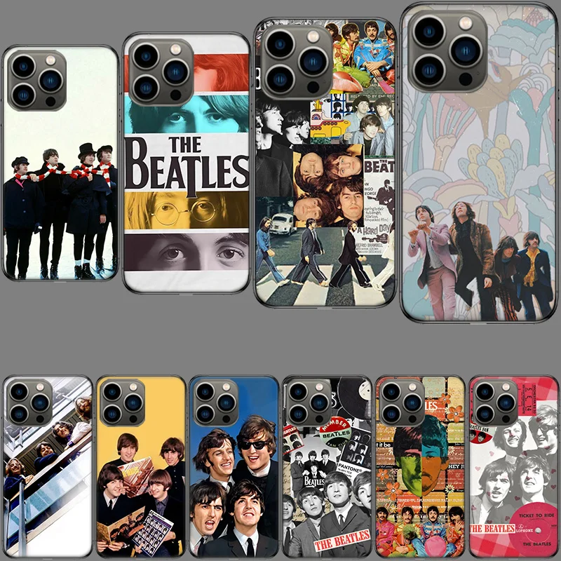 Capa de Celular LPretty S-Beatles-B para iPhone 16E 15 Pro 14 Plus 17E 16 17 Pro Max Air 11 12 13 Mini Antichoque Capa Fofa T