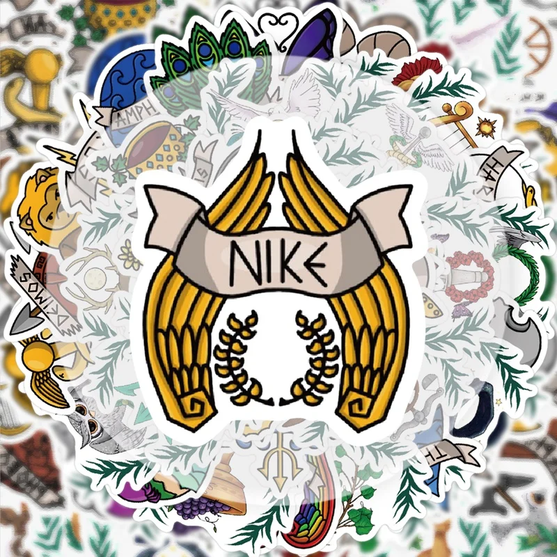 50 Ancient Greek God Stickers, Vibrant Sticker Decals, Multiple Styles Without Duplication, Suitable for Water Bottles, Laptops, Suitcases, Skateboards, Guitars, Party Decorations
