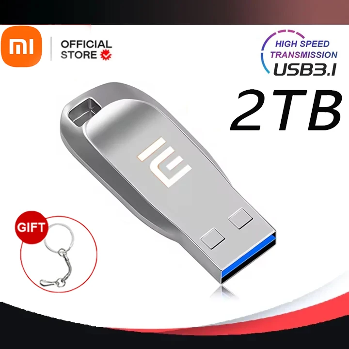 Xiaomi 2TB USB Flash Drive 1TB High Speed Pen Drive 512GB Memory Stick 128gb USB 3.1 Metal Pendrive 256GB Flash U Disk Gift Key