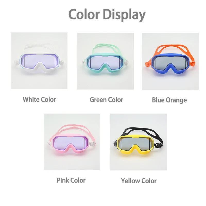 Tri-Window breed zicht zwembril voor volwassenen - groot frame, anticondens, UV-bescherming, lekvrij siliconenglas voor training