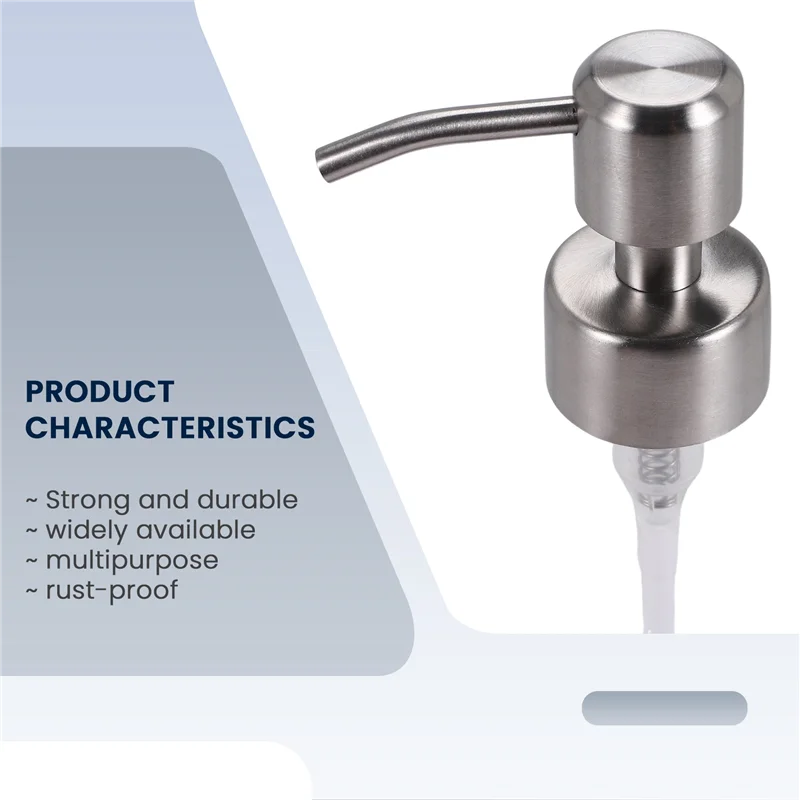4 pçs dispensador de sabão bomba substituição bomba dispensador de loção de aço inoxidável para regular 28/400 garrafas pescoço para banheiro-A05I
