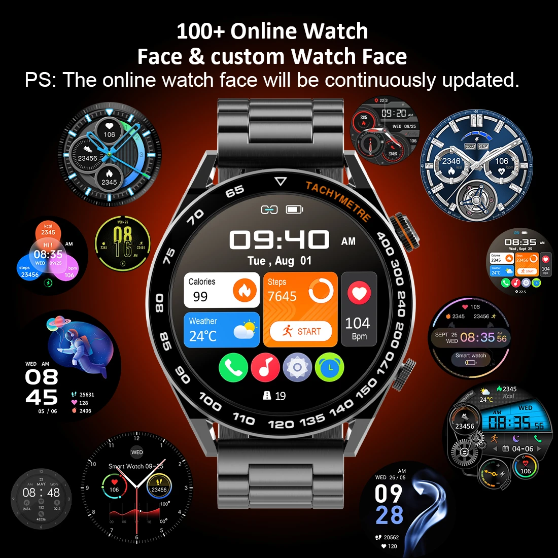 Mens/lady  Bluetooth Sports Smartwatch High Battery Life Without Black Border Design IP68 Waterproof High-definition Display