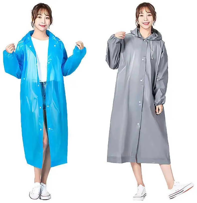 Youpin Waterproof Raincoat Women Men Outdoor Hooded Rain Poncho Reusable EVA Frosted Thickened Adult Clear Cape Rain Coat Suit