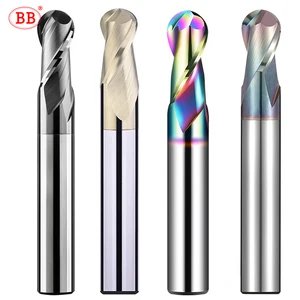 BB Ball Nose End Mill Pemotong Mesin CNC Alat Radius Karbida Padat Dilapisi DLC untuk Paduan Aluminium Tembaga Baja Tahan Karat R0. 5 10 mesin ball mill penjualan terbaik - №
