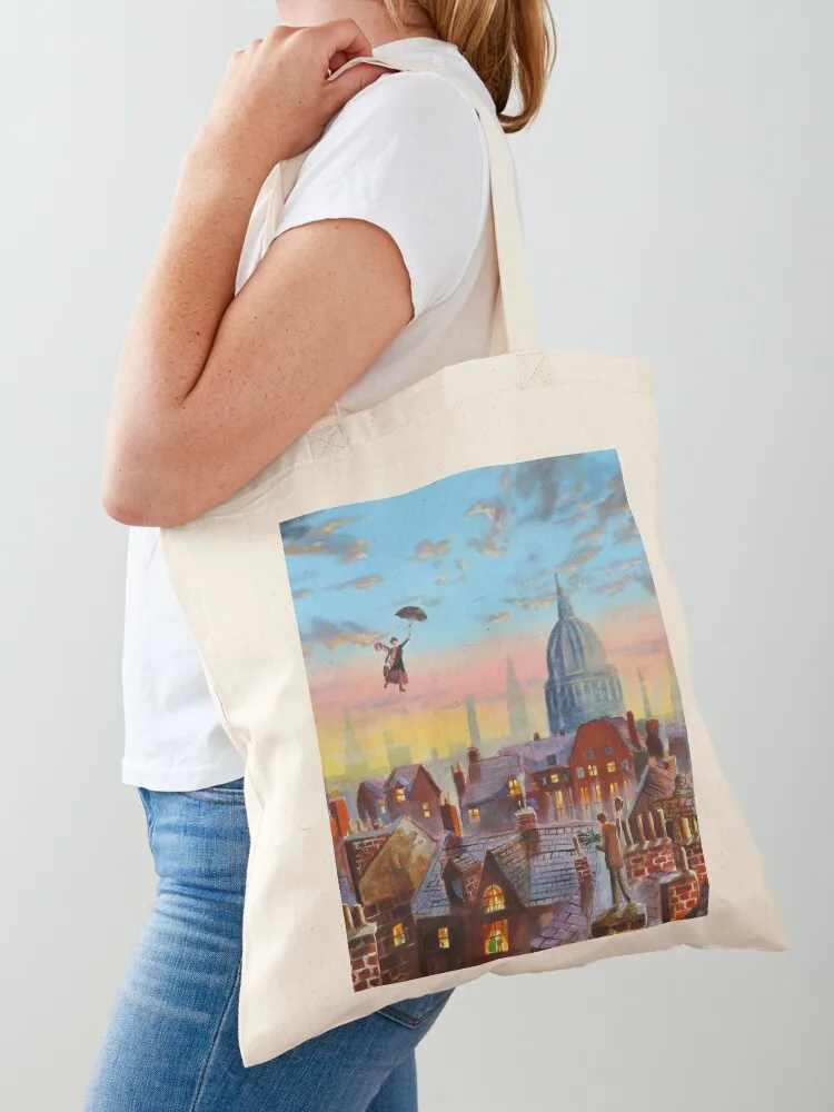 Mary Poppins & Bert II Tote Bag eco bag folding large size bags Canvas Tote Bag