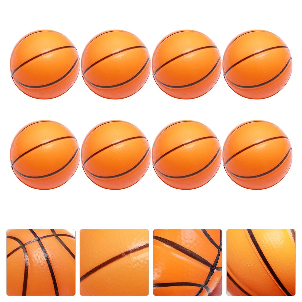 8 Pcs Mini Basketball Sponge Balls PU Foam Toys Kids Adults Party Favors Improve Grip Dexterity Motor Skills Soft