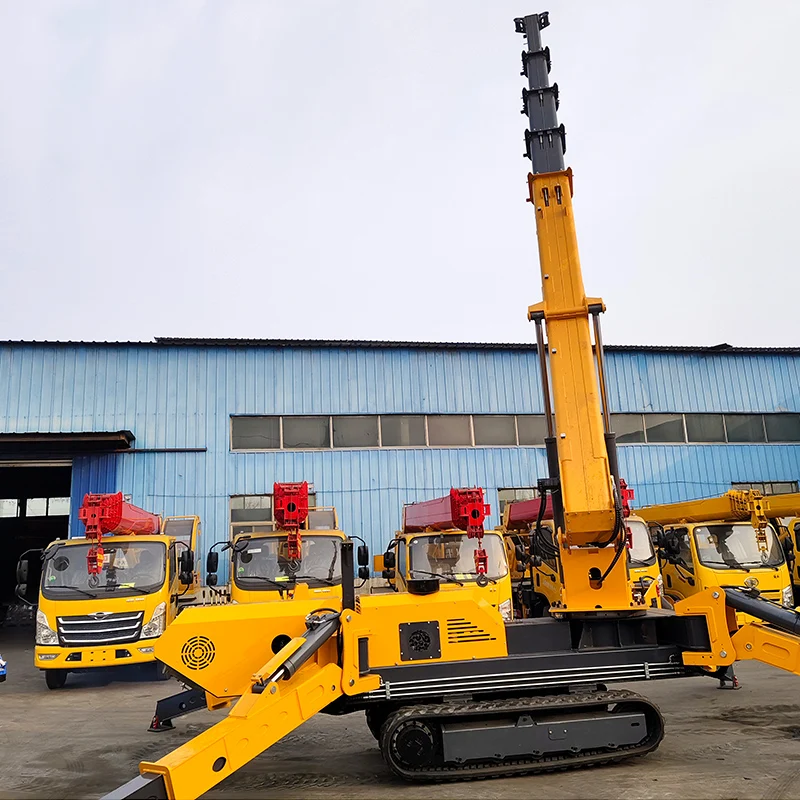 กําหนดเอง CE พื้นที่แคบรีโมทคอนโทรลไร้สาย 16 เมตร 5 ตันเครนตีนตะขาบแมงมุมขนาดเล็กแบบพับได้สําหรับขาย