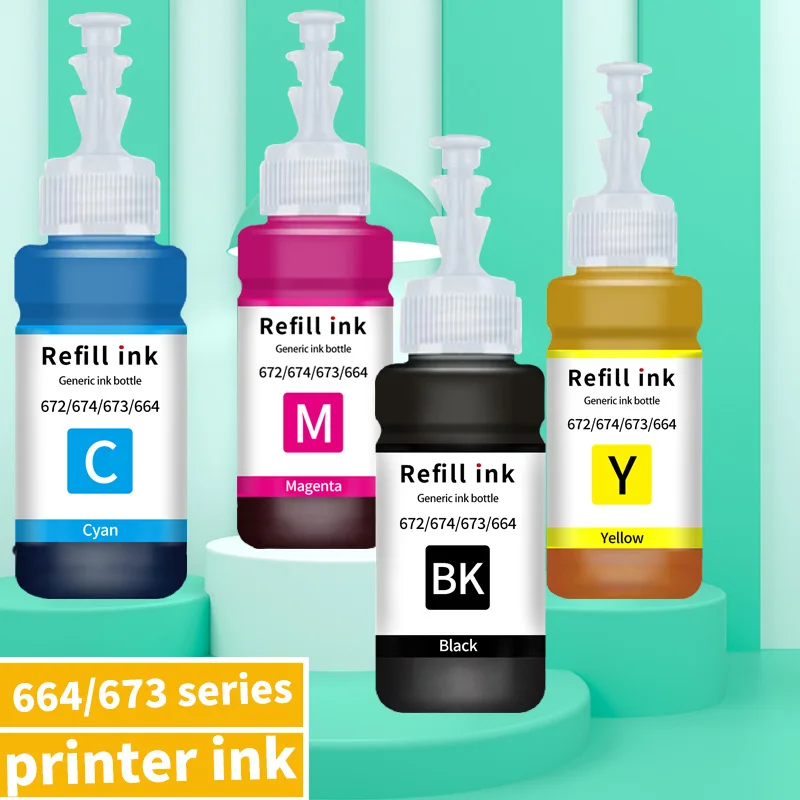 

Чернила 664/673/674, совместимые с чернилами EPSON для L355/L555/ET2500/2550/4500/4550/14000/ET-3600/16500/ET2500/2550/2600/2650/