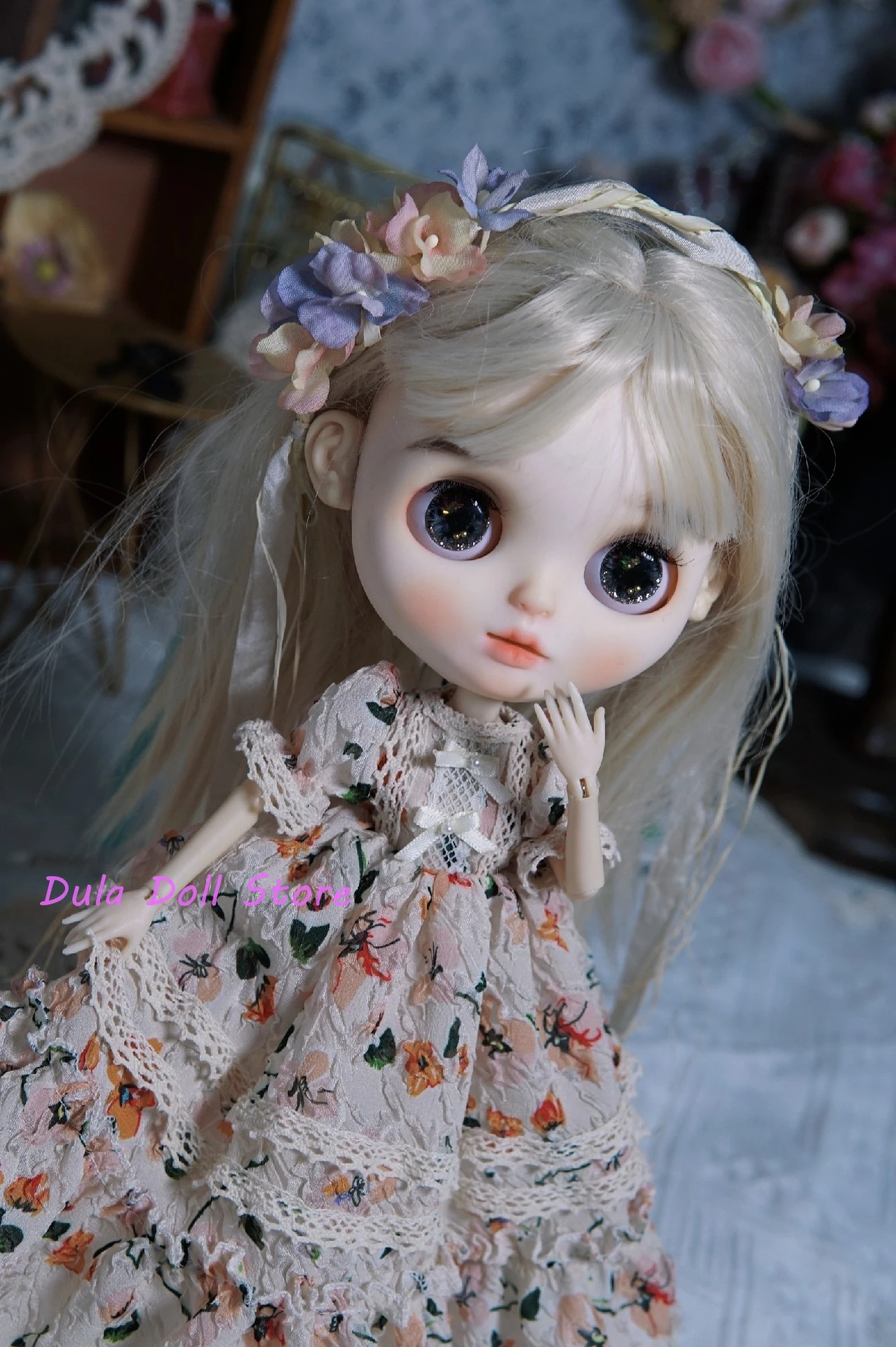 デュラ人形の服ブライス花柄ロングスカート ob24 ob22 Landazz landdoudou ob24 ob22 Bjd 人形